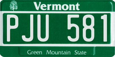VT license plate PJU581