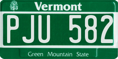 VT license plate PJU582