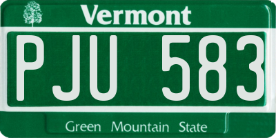VT license plate PJU583