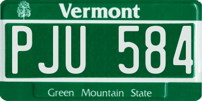 VT license plate PJU584