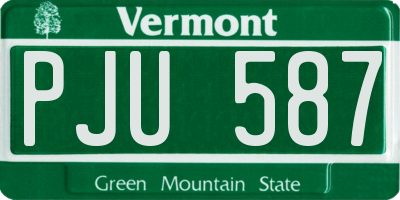 VT license plate PJU587