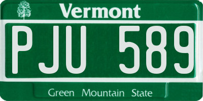VT license plate PJU589