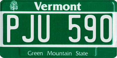 VT license plate PJU590
