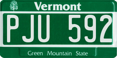 VT license plate PJU592