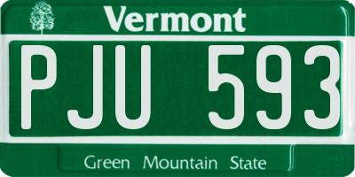 VT license plate PJU593