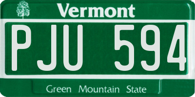 VT license plate PJU594