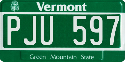 VT license plate PJU597