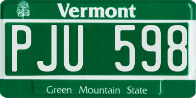 VT license plate PJU598