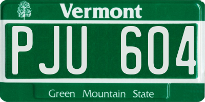 VT license plate PJU604