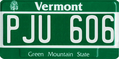 VT license plate PJU606