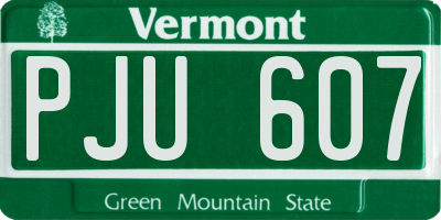 VT license plate PJU607