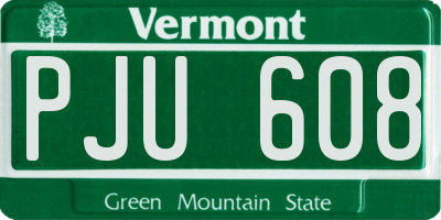 VT license plate PJU608