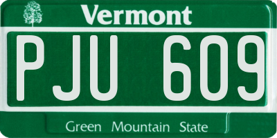 VT license plate PJU609