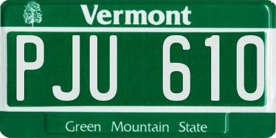 VT license plate PJU610