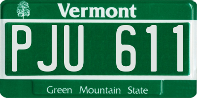 VT license plate PJU611