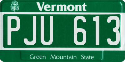 VT license plate PJU613
