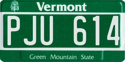 VT license plate PJU614