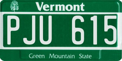 VT license plate PJU615