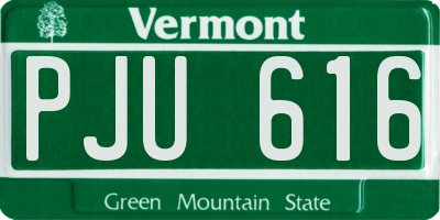 VT license plate PJU616