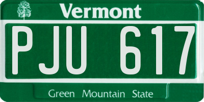 VT license plate PJU617