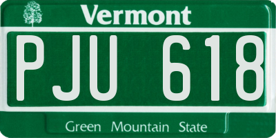 VT license plate PJU618