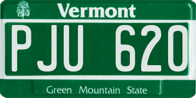 VT license plate PJU620