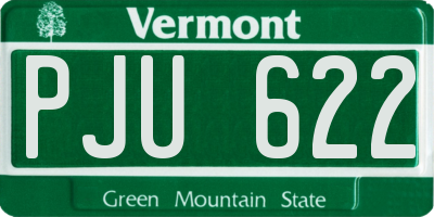VT license plate PJU622