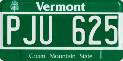 VT license plate PJU625