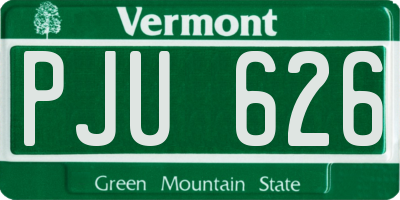 VT license plate PJU626