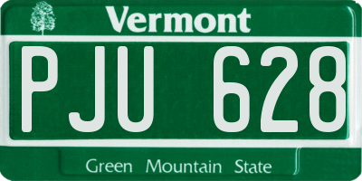 VT license plate PJU628