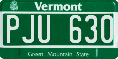 VT license plate PJU630