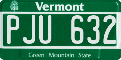 VT license plate PJU632