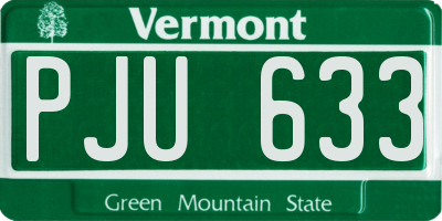 VT license plate PJU633