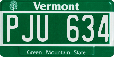 VT license plate PJU634