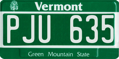 VT license plate PJU635