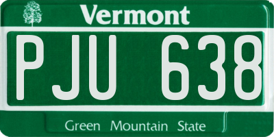 VT license plate PJU638
