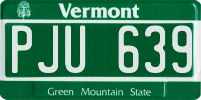 VT license plate PJU639