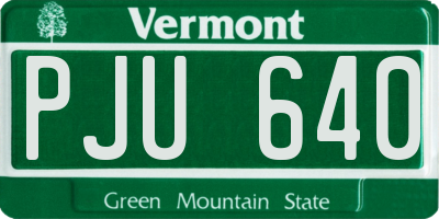 VT license plate PJU640