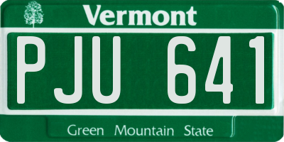 VT license plate PJU641