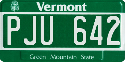 VT license plate PJU642
