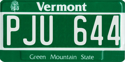 VT license plate PJU644