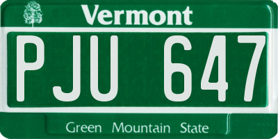 VT license plate PJU647