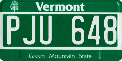 VT license plate PJU648