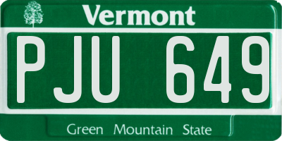 VT license plate PJU649