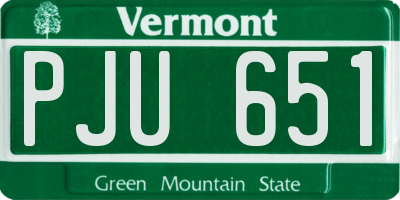 VT license plate PJU651