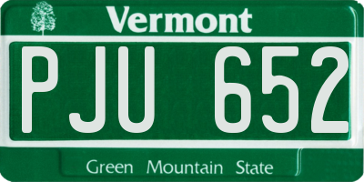 VT license plate PJU652