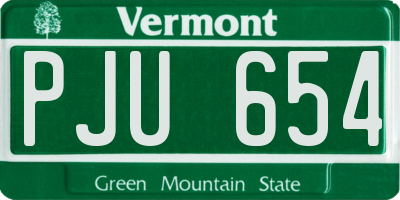 VT license plate PJU654