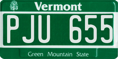 VT license plate PJU655