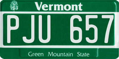 VT license plate PJU657