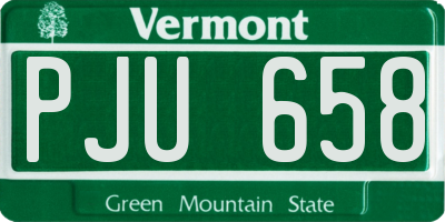 VT license plate PJU658